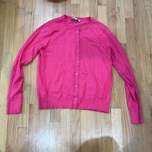 LOFT Pink Cardigan Sweater Knit Long Sleeve